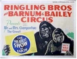  Original Vintage Barnum Bailey Circus Ape Gorilla Posters for sale