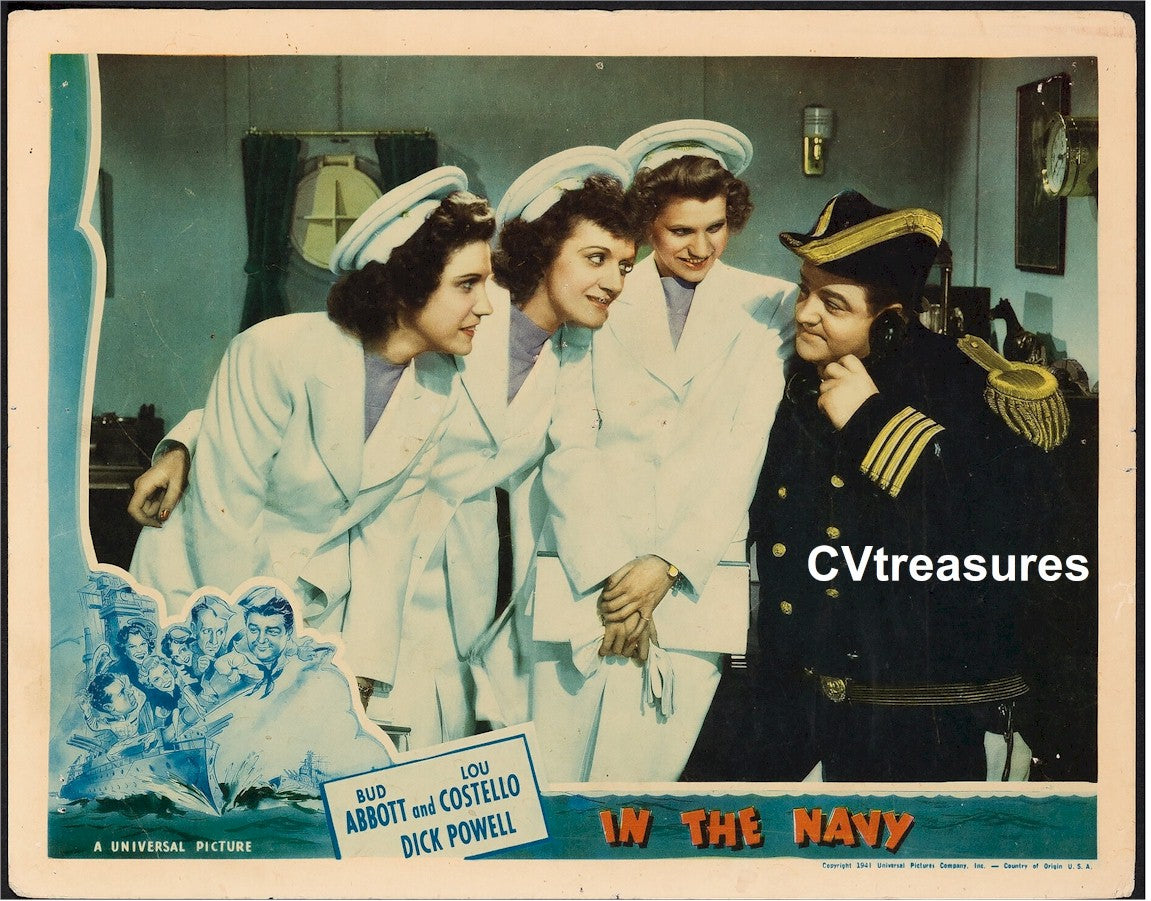 In the Navy Abbott Costello Original Authentic Vintage Movie theater Poster Lobby Card Guaranteed Authentic