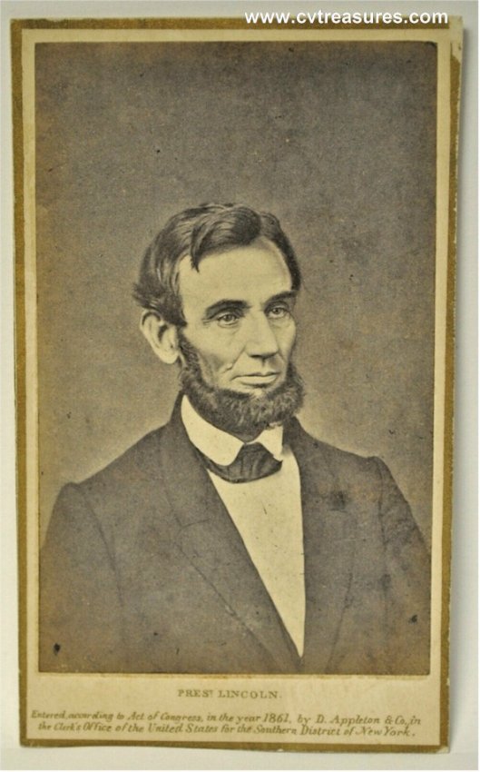 Abraham Lincoln 1861 Presidential Campaign CDV Photograph