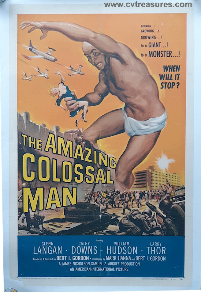 Amazing Colossal Man Sci Fi Authentic Original Vintage Movie Theater Poster One Sheet Guaranteed Authentic 1957 linen