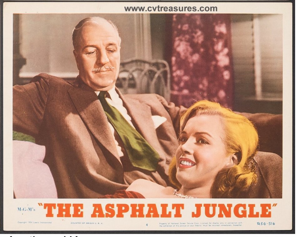 Asphalt Jungle Marilyn Monroe Original Vintage Movie Theater Poster Title Lobby Card Guaranteed Authentic