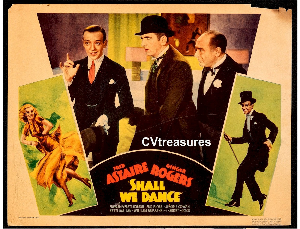 Shall We Dance Original Authentic Vintage Lobby Card Movie Theater Poster Fred Astaire Ginger Rogers 1937