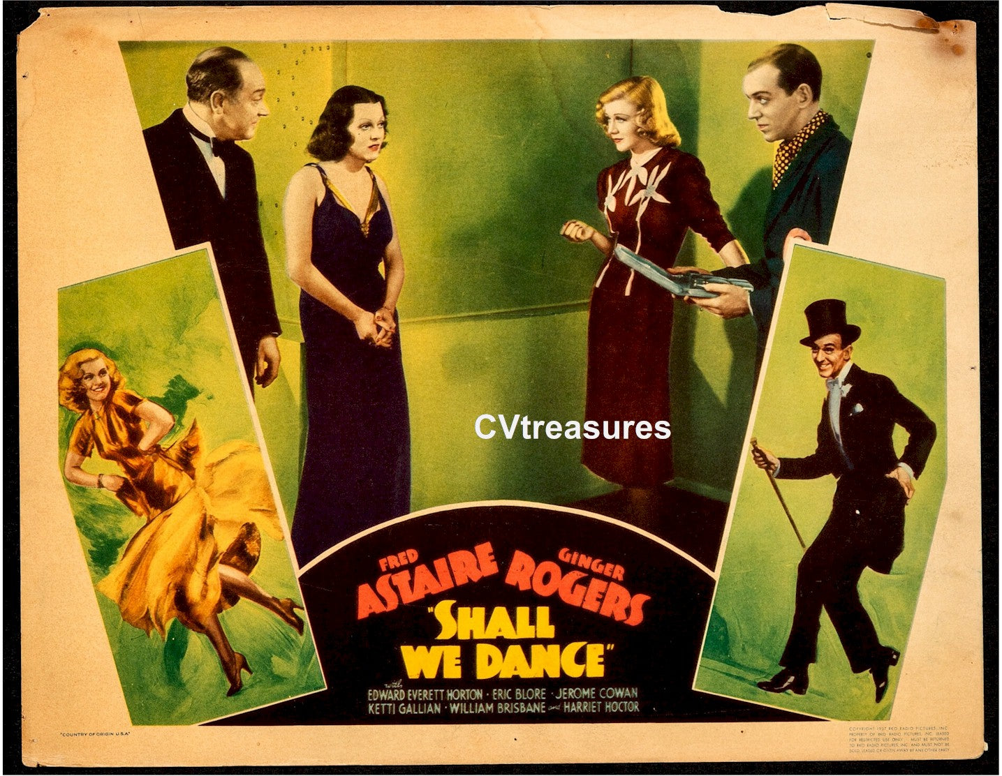 Shall We Dance Original Authentic Vintage Lobby Card Movie Theater Poster Fred Astaire Ginger Rogers 1937 2