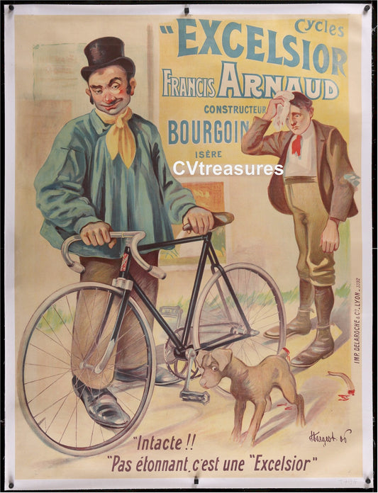 CYCLES EXCELSIOR French Vintage Advertising Travel Poster 1906 Fargeot bicycle art Géo Dorival