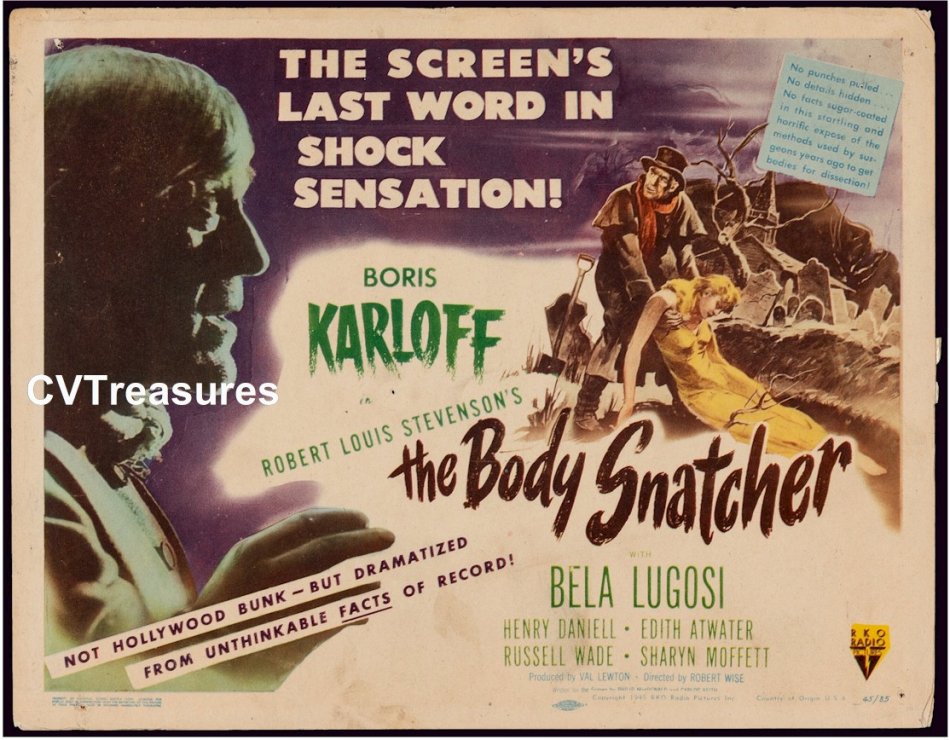 Body Snatcher Title Lobby Card Movie Poster Karloff Lugosi