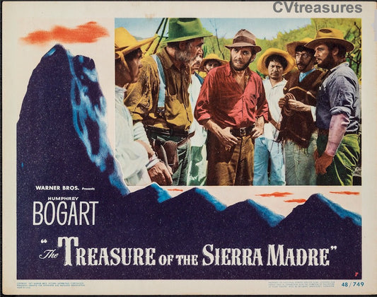 Treasure of the Sierra Madre Original Authentic Vintage Movie Poster Lobby card Humphrey Bogart, Walter Huston