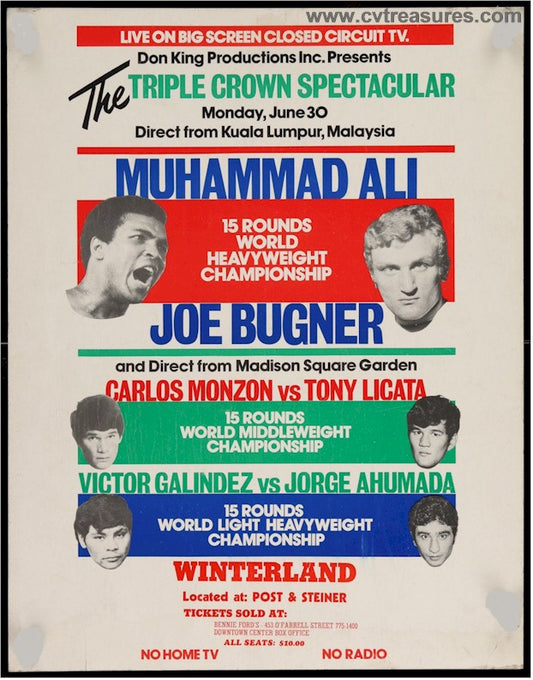 Boxing Poster Memorabilia Muhammad Ali and Joe Bugner Fight 1975