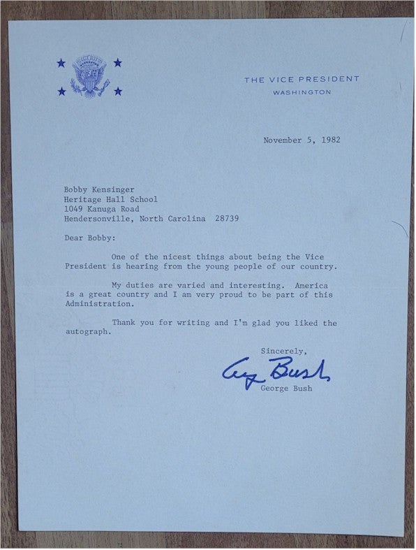 President George H.W. Bush Autograph in-person & Signed Letter