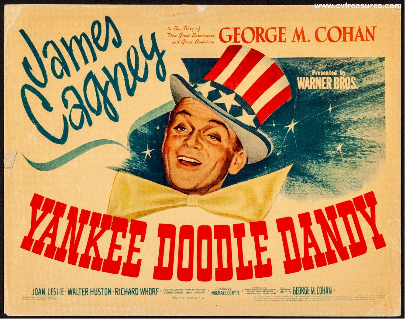 YYankee Doodle Dandy Original Authentic Vintage Title Lobby Card Movie Theater Poster JAMES CAGNEY