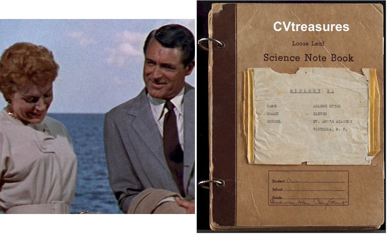 Cary Grant Autographed Signed School  Science Notebook 