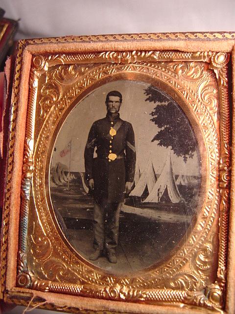 Civil War soldier 1/6 Plate Tinted Tin Type