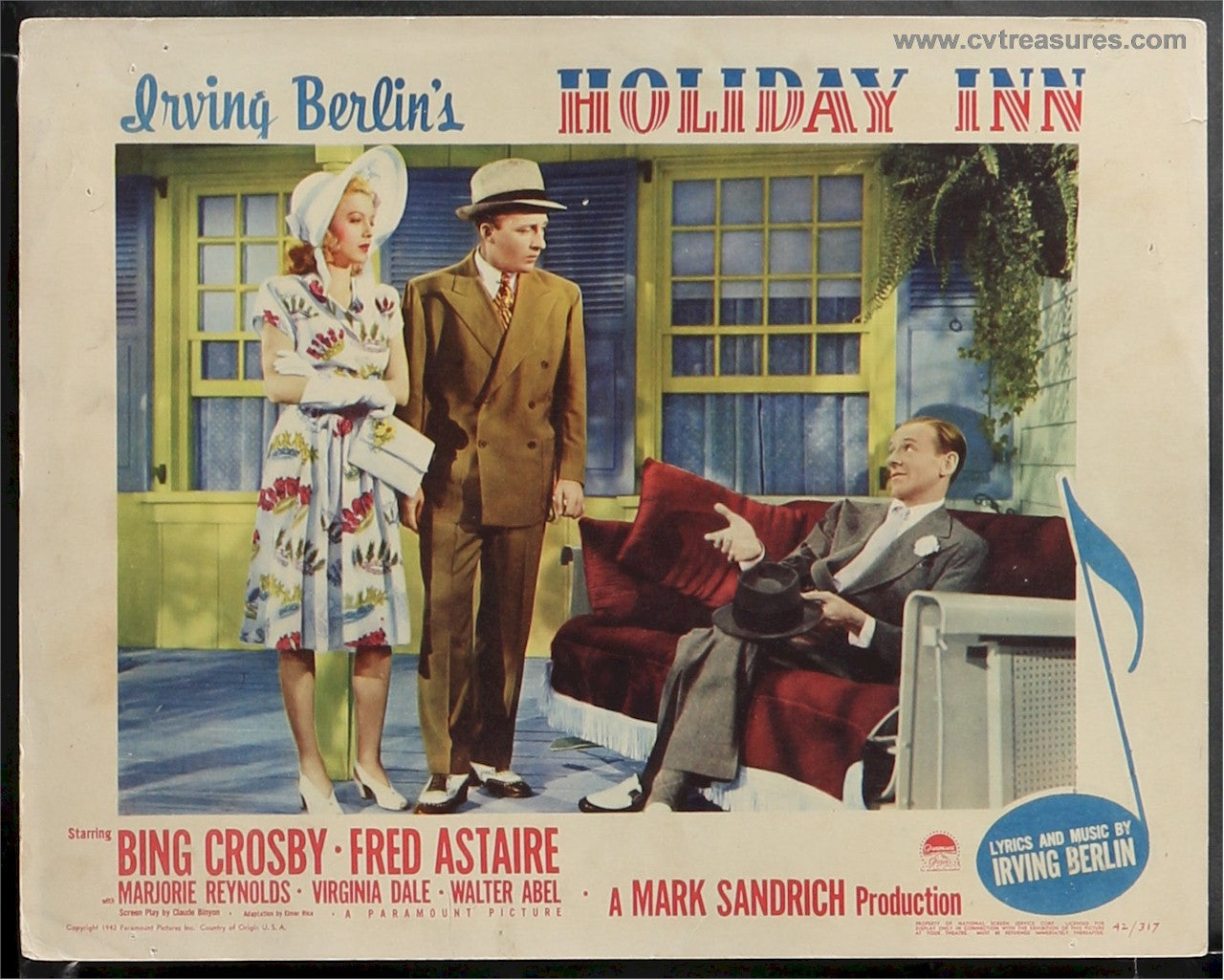 Holiday Inn Original Authentic Vintage Movie Theater Poster Lobby card Bing Crosby Astaire 2b