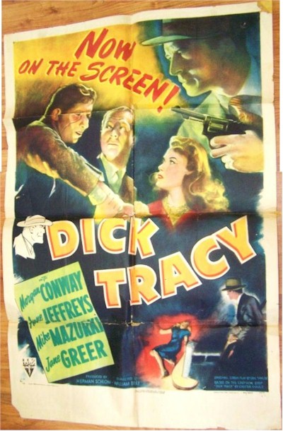 DICK TRACY Movie poster One Sheet 1945 GREAT STONE LITHO ART