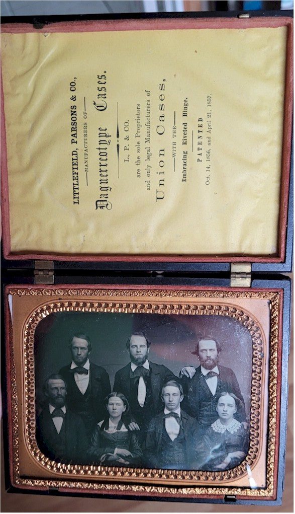 Daguerreotype Rare 1/2 Half Plate Family Civil War era Antique Historical Photo Rare Gutta Percha Case