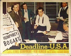 Deadline  USA, Humphrey Bogart 1952 Original Lobby Card