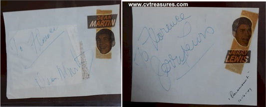 Dean Martin & Jerry Lewis  Authentic Autographs Signed