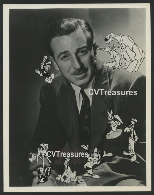 Walt Disney Stuning TYPE I Vintage Photo with Mickey Donald 1953