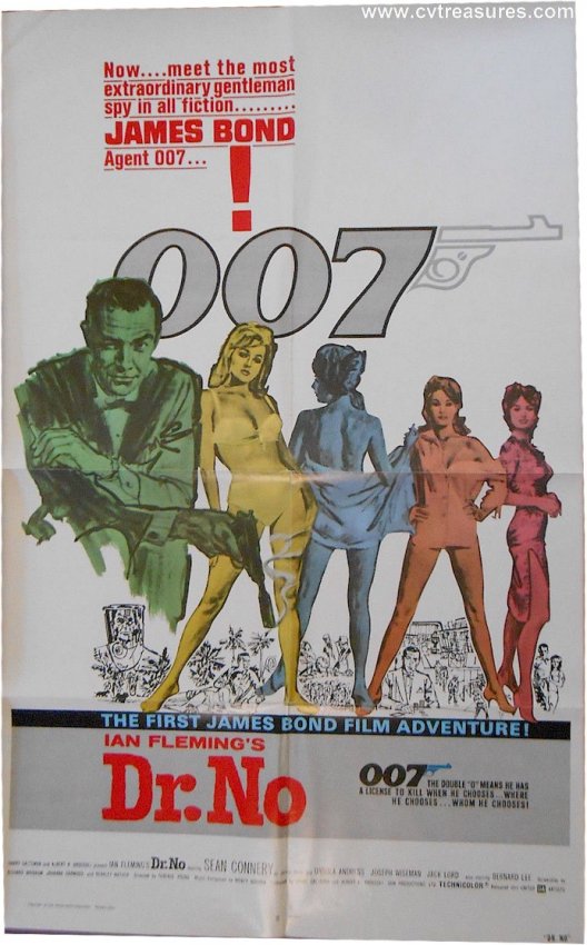 Dr. No Original James Bond Movie Poster One Sheet Sean Connery