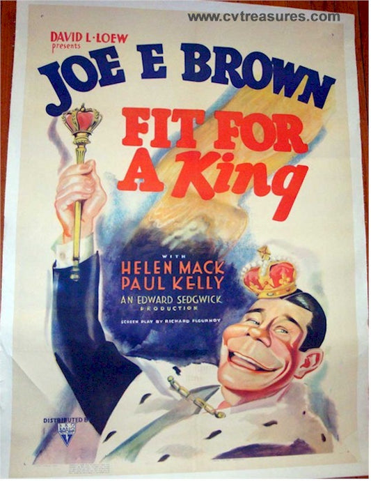 FIT FOR A KING Original Vintage One-Sheet movie poster 1937