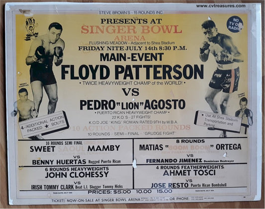 Floyd Patterson vs. Pedro Agosto - ON SITE Poster