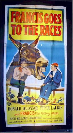 Francis Goes to the Races, 1951, Donald O'Connor, Three Sheet