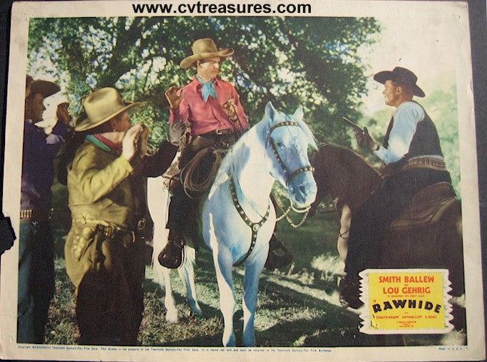 Rawhide, Lou Gehrig vintage lobby card, horse