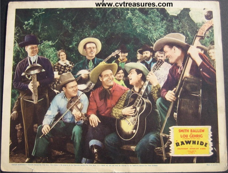 Rawhide, Lou Gehrig vintage lobby card, singing group