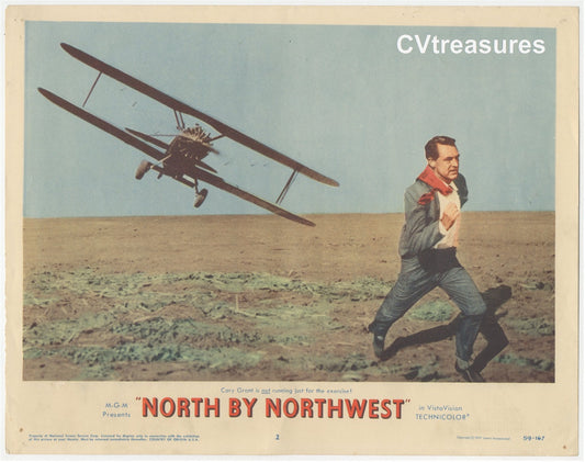 Alfred Hitchcock's North by Northwest Sci Fi Authentic Original Vintage Movie Theater Poster Lobby Card Cary Grant Guaranteed Authentic