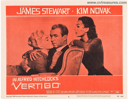 VERTIGO Alfred Hitchcock Original Vintage Movie Poster Lobby Card Guaranteed Authentic