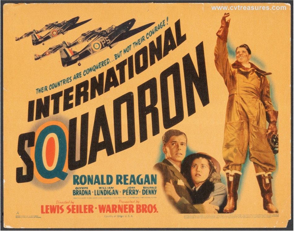 International Squadron Vintage Title Card Ronald Reagan 1941