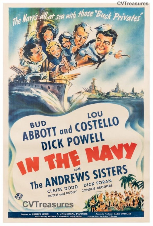 In the Navy Abbott Costello Original Vintage Movie Poster one sh