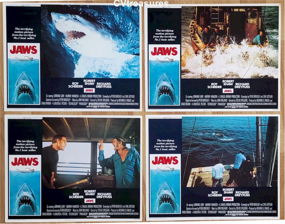 JAWS Complete Original Vintage Movie Poster Lobby Card Set