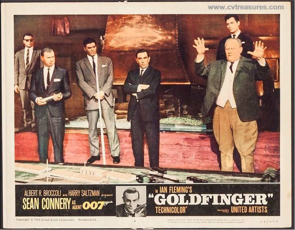 James Bond Goldfinger Vintage Lobby Card Movie Poster Connery 2