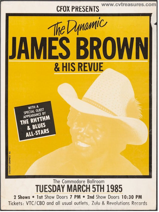 James Brown Original Vintage Concert Poster 1985