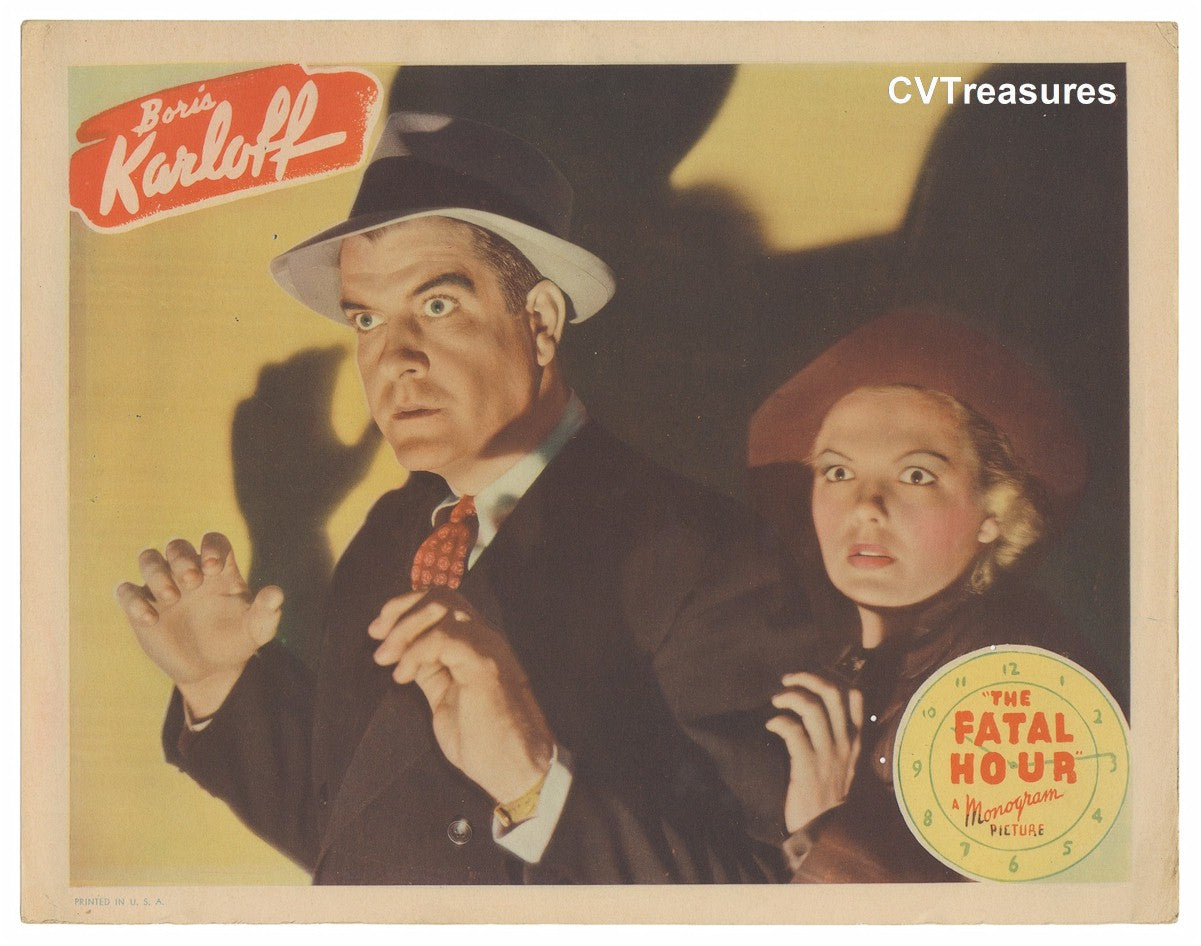 Fatal Hour Boris Karloff RARE Original Vintage Movie Poster Lobby Card Set