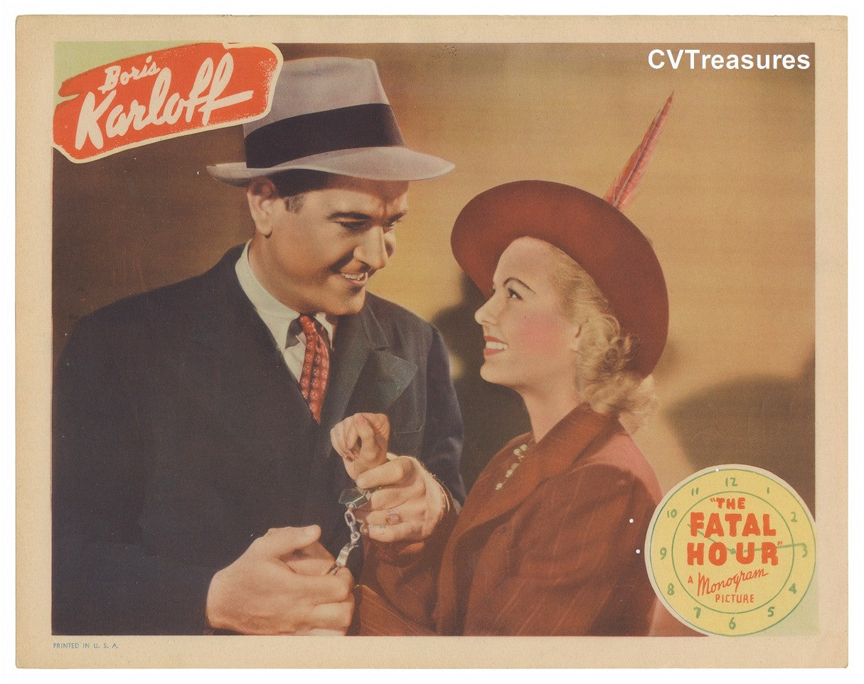 Fatal Hour Boris Karloff RARE Original Vintage Movie Poster Lobby Card Set