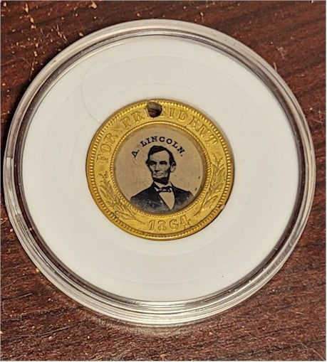 Abraham Lincoln Andrew Johnson 1864 Historic Photograph Original Antique Civil War era Ferrotype Campaign Token