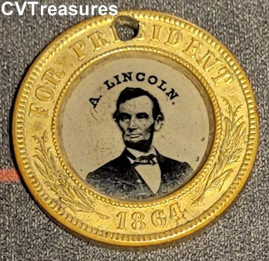 Abraham Lincoln Andrew Johnson 1864 Historic Photograph Original Antique Civil War era Ferrotype Campaign Token