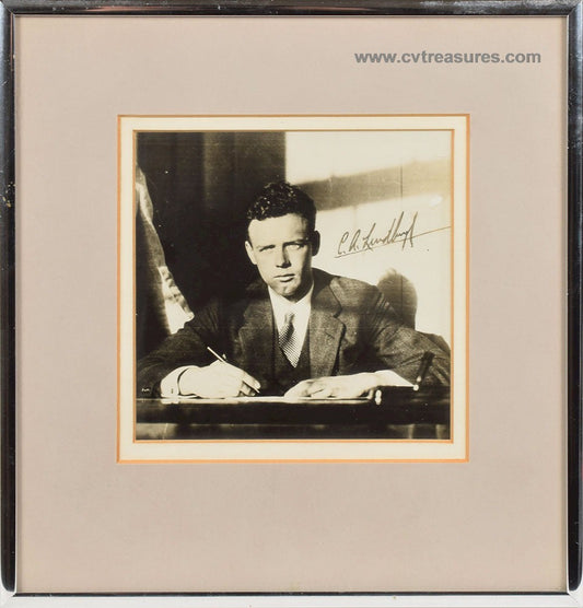 Charles Lindbergh Rare Authentic Signed Autographed Historic Aviation Photo