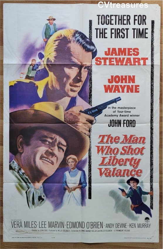 Man Who Shot Liberty Valance Movie Poster John Wayne Stewart S