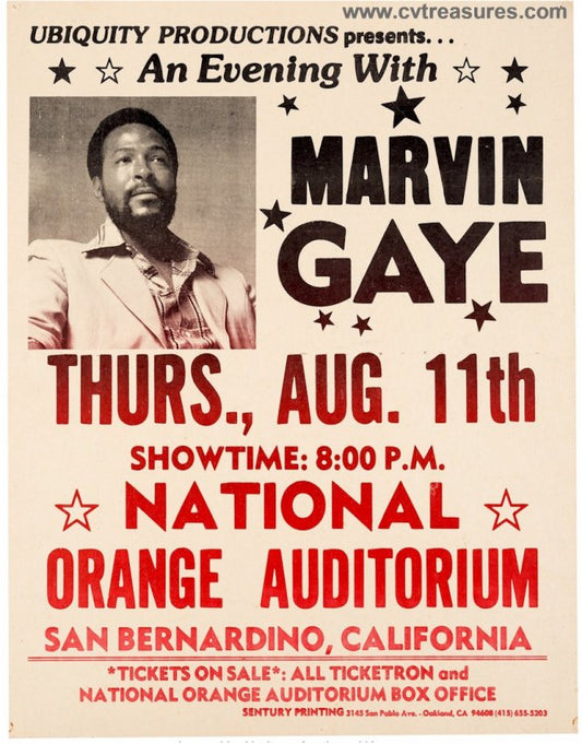 Marvin Gaye Original Vintage Concert Poster 1977