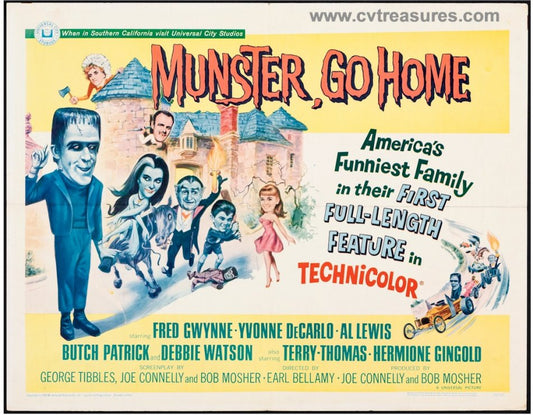 Munster Go Home Original Vintage Half Sheet Movie Theater Poster