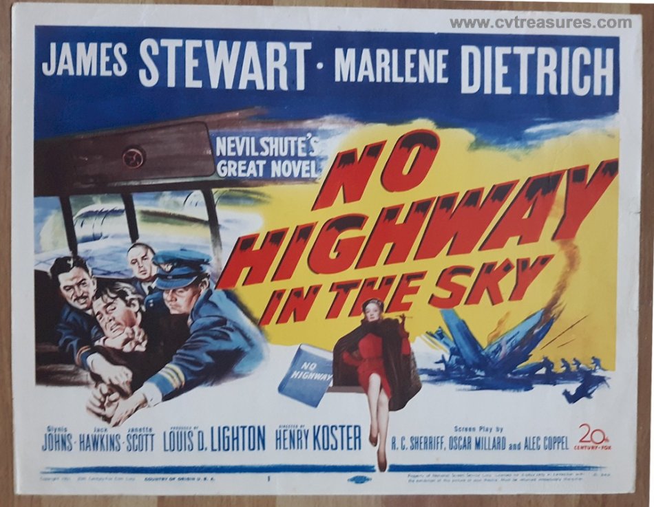 No Highway in the Sky James Stewart Title Card Movie Poster 1951