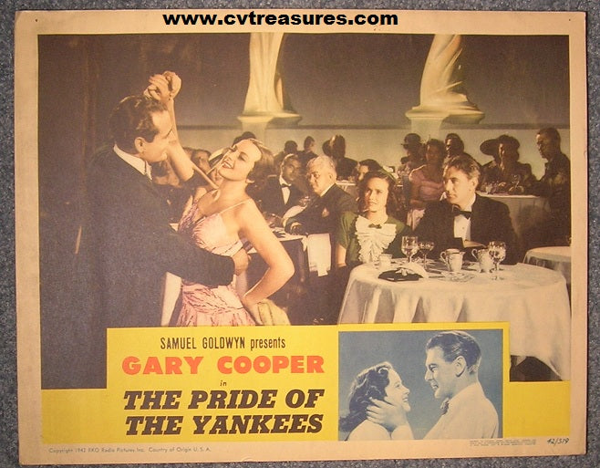 Pride of the Yankees, Gary Cooper lobby card 1942 , 2