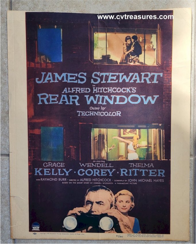 Rear Window Hitchcock Vintage Window Card Movie Poster