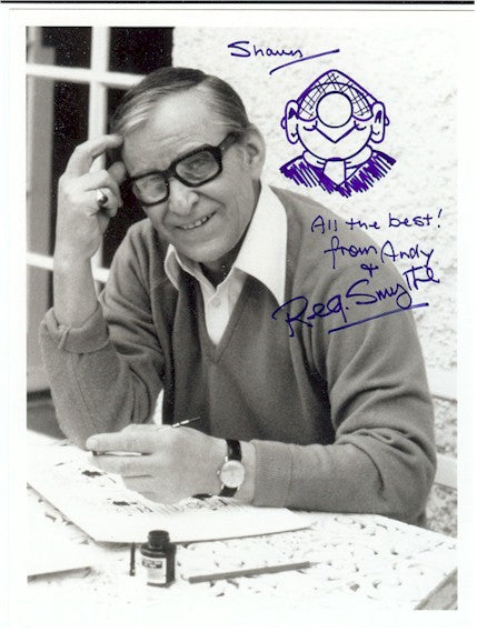 Reg Smythe Signed Photograph Original Sketch of "Andy"