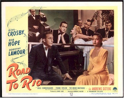 Road to Rio, 1949 Bob Hope & Bing Crosby Original lobby card