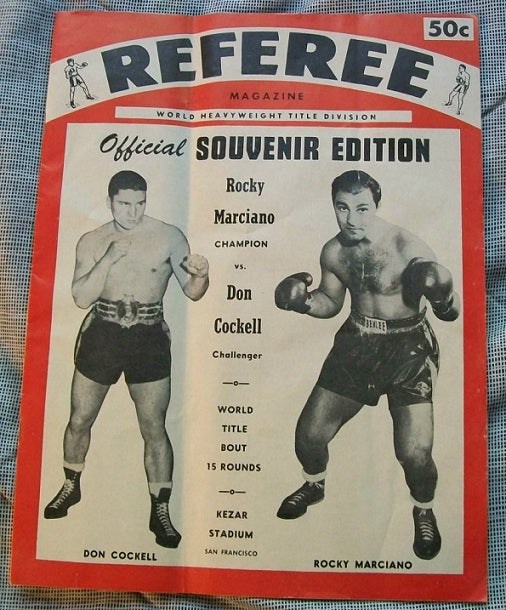 Rocky Marciano Vintage Boxing Program 1955