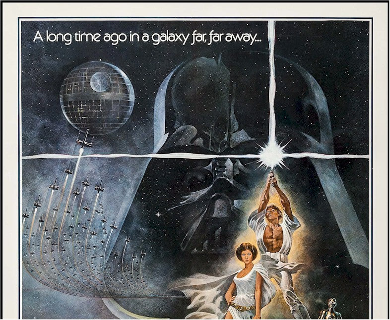 Star Wars RARE Authentic Original Vintage First Printing Sci Fi Movie Theater Poster One Sheet Authenticity Guaranteed Linen 1977