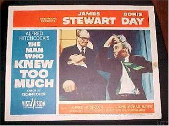 The Man Who Knew Too Much Alfred Hitchcock Movie Poster Original Lobby Card James Stewart Doris Day Guaranteed Authentic 24x